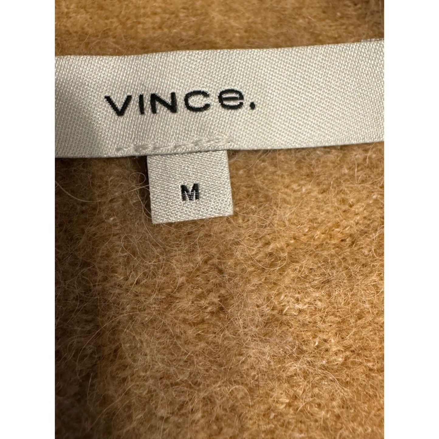 Vince Women's M Medium Beige Wool Blend Open Front Cardigan Sweater