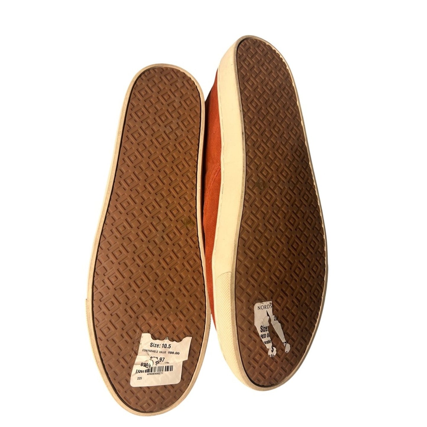 Tory Burch Suede Slip On Sneakers Womens 10.5 Burnt Orange LIKE NEW 46043