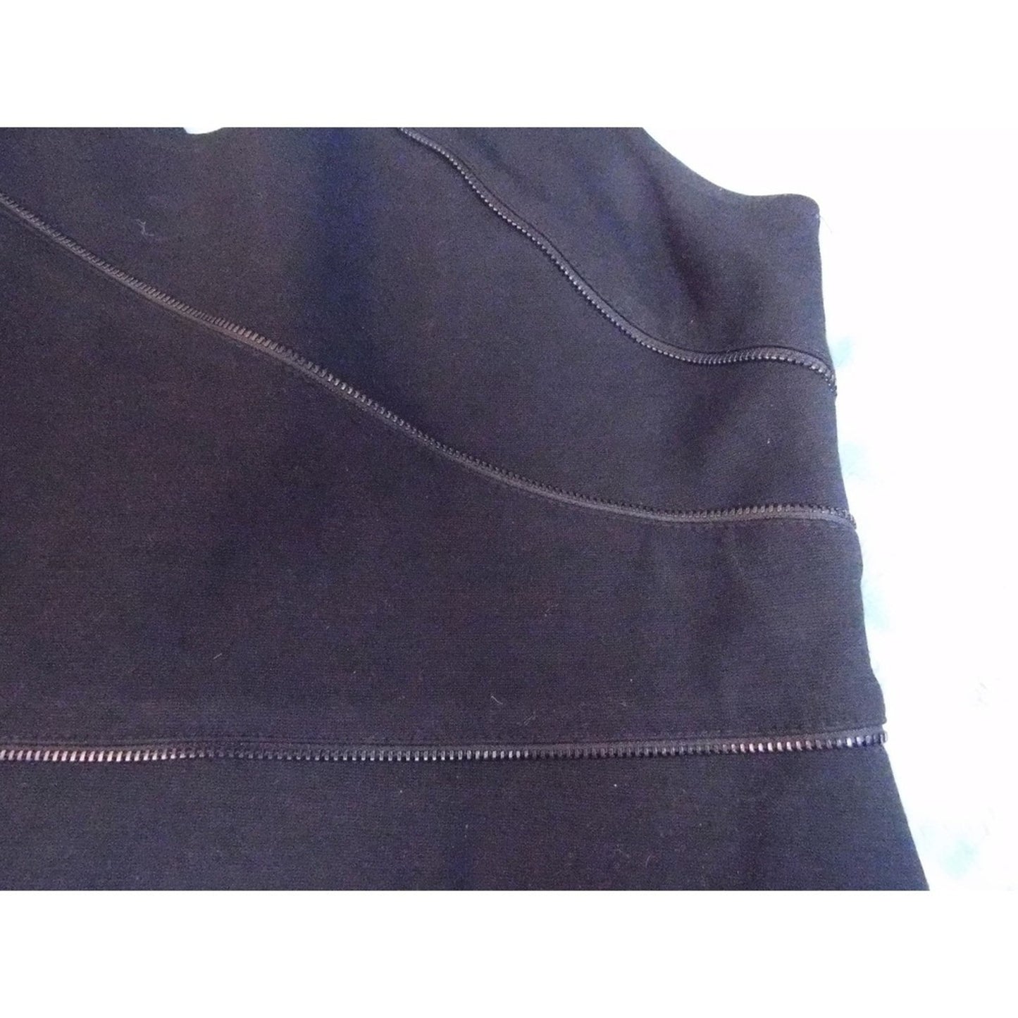 Theory Black V Neck Sleeveless Zipper Detail Sheath Dress Size 12