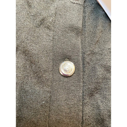 Massimo Dutti Olive Green Cardigan Button Front Crew Neck Pockets Knit M NWT