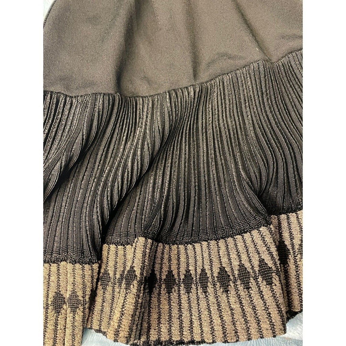 Alaia Black Long Sleeve Square Neck Pleated Skirt Dress Size S