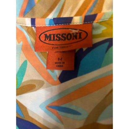 Missoni for Target Blouse Womens Medium Multi Color Abstract Botanical Print Exc