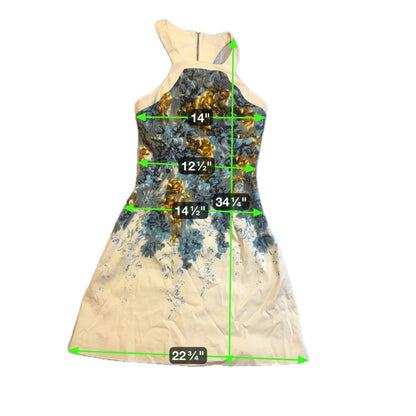 Karen Millen Floral Print Halter Dress UK 8 US 4 Fit & Flare Sleeveless