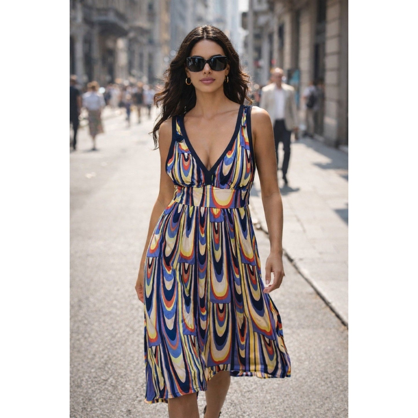 M Missoni Multicolor Psychedelic Teardrop Mini Dress CDANA8G5-MM2076 XS NEW