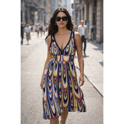 M Missoni Multicolor Psychedelic Teardrop Mini Dress CDANA8G5-MM2076 XS NEW