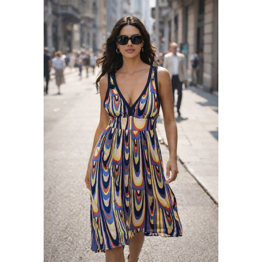 M Missoni Multicolor Psychedelic Teardrop Mini Dress CDANA8G5-MM2076 XS NEW