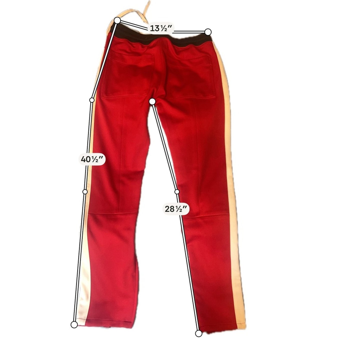 Fear of God Fifth Collection 2017 Track Pants Mens Red Cream Side Stripe Zip XLG