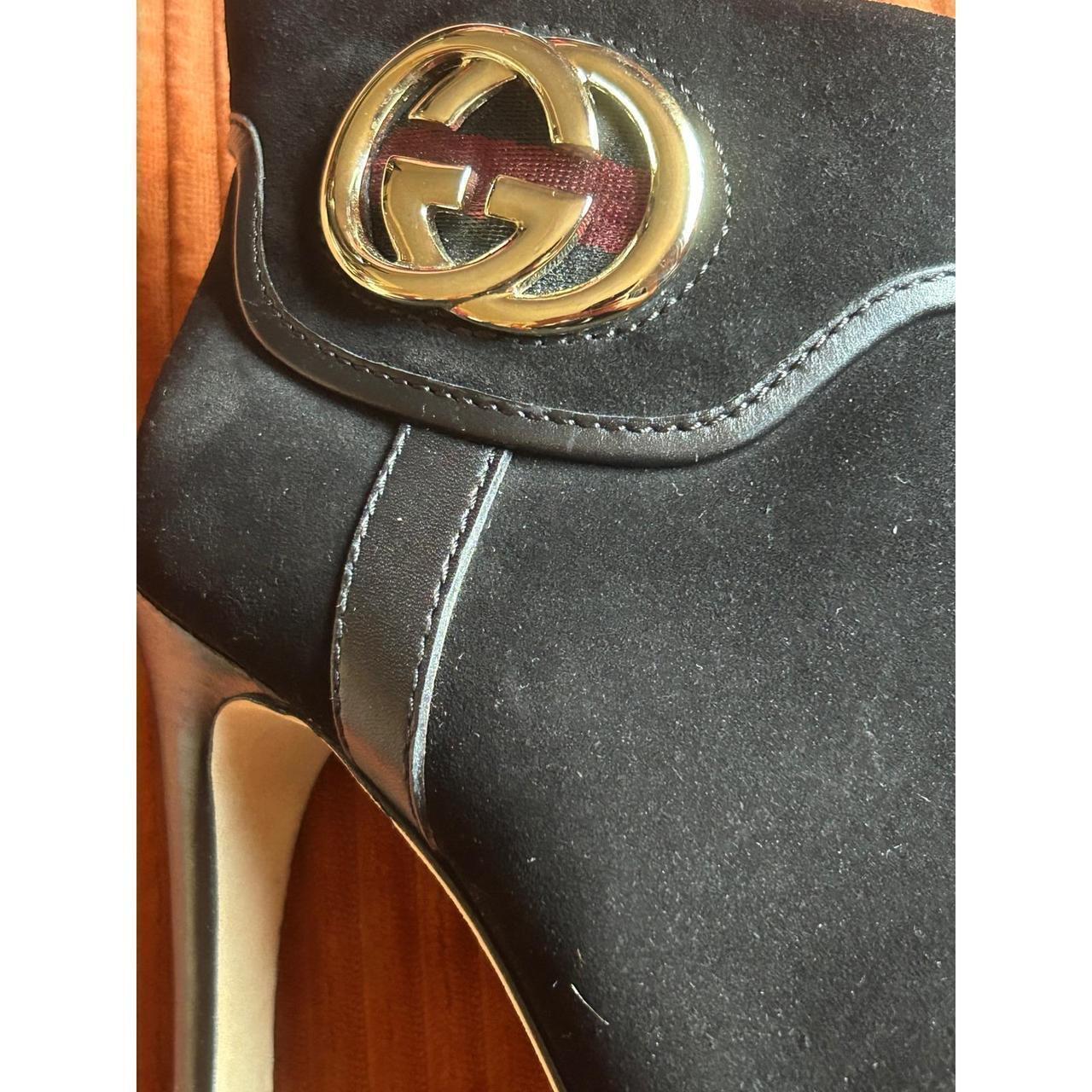 Gucci Ankle Boots Women's Size 6.5 Black Good Interlocking G Logo