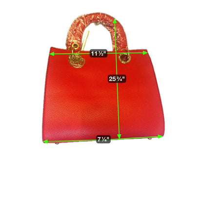 Badgley Mischka Studio Red Pebbled Leather Tote Bag – NWT