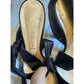 Casadei Black Satin Bow Pointed Toe Heels Made in Italy Size 6