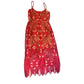 BCBGMAXAZRIA Red Lace Midi Dress Size 0 Cocktail Party Wedding Guest