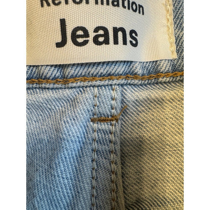 Reformation Jeans Women's Light Wash Patch High Rise Denim Pants
