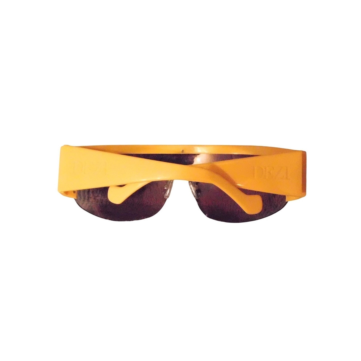 DEZI Yellow Rimless Shield Sunglasses Orange Mirror Lens UV Protection