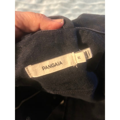 Pangaia Denim Jacket Black Button Front Utility Style Medium