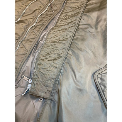 ALLSAINTS Olive Green Nylon Bomber Coat  With Multiple Zippers Size Small