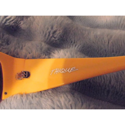 DEZI Yellow Rimless Shield Sunglasses Orange Mirror Lens UV Protection