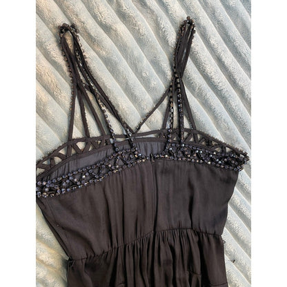 Maje E19RANILA MARINE Embellished Strappy Dress Navy Blue Size 3 USA M