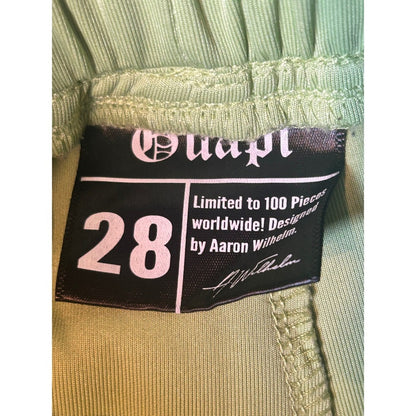 Guapi MMXV Stacked Track Pants Mens Lime Green Zipper Ankle Streetwear Excellent