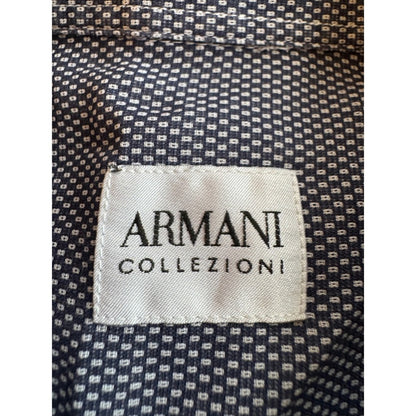 Armani Collezioni Men's Dress Shirt – Navy Micro Pattern / Size L