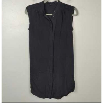 AllSaints Silk Sleeveless Button Down Dress Shirt Womens US 2 Black
