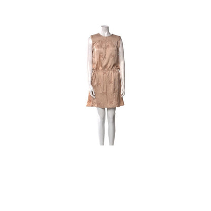 Zadig & Voltaire Crew Neck Mini Dress Beige Silk Blend Size M
