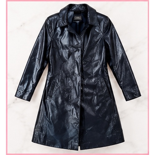 Alexander McQueen black coated cotton trench coat