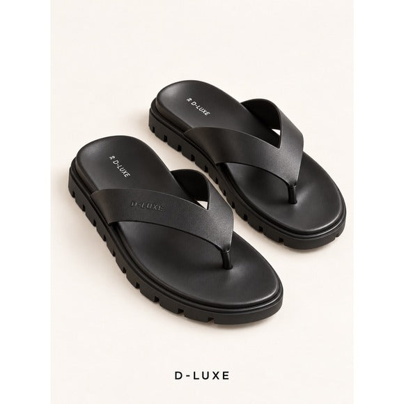 D-Luxe Black Platform Thong Sandals Women's US 8.5 / EU 39